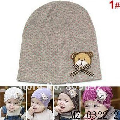 Stylish Dotted Baby Spring Linecap Baby Spring Hat with Lovely Bear Kids Cotton Hat Baby Spring/Autumn Beabie baby Cap MZ-0322 Stylish Dotted Baby Spring Linecap Baby Spring Hat with Lovely Bear Kids Cotton Hat Baby Spring/Autumn Beabie baby Cap MZ-0322