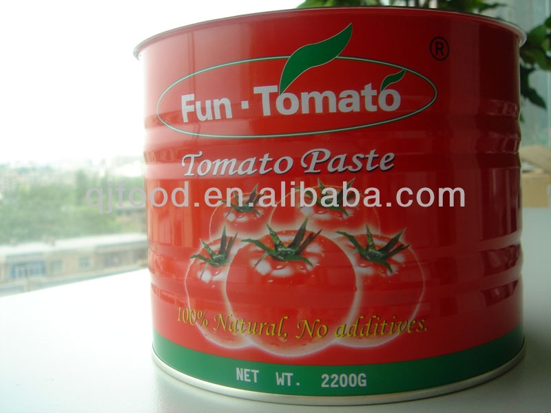 canned tomato paste of brix 28-30% and 22-24% with 70g/198g/400g/800g/2.2kg/3KG/4.5KG