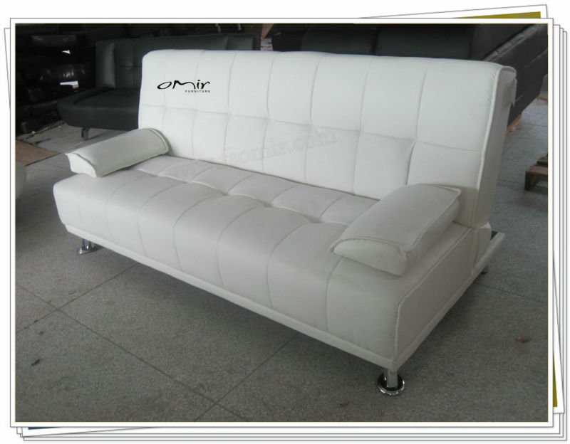 De cuero de imitación italiana sofá cama con patas cromadas sofás ... Sofacamas cuero