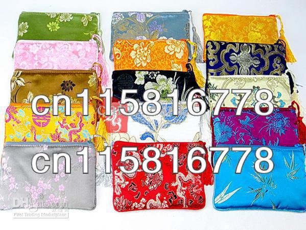 Best iphone Cover Universal Cell Phone Pouch Silk Tassel Zipper Storage Bag 10pcs/lot mix color Free