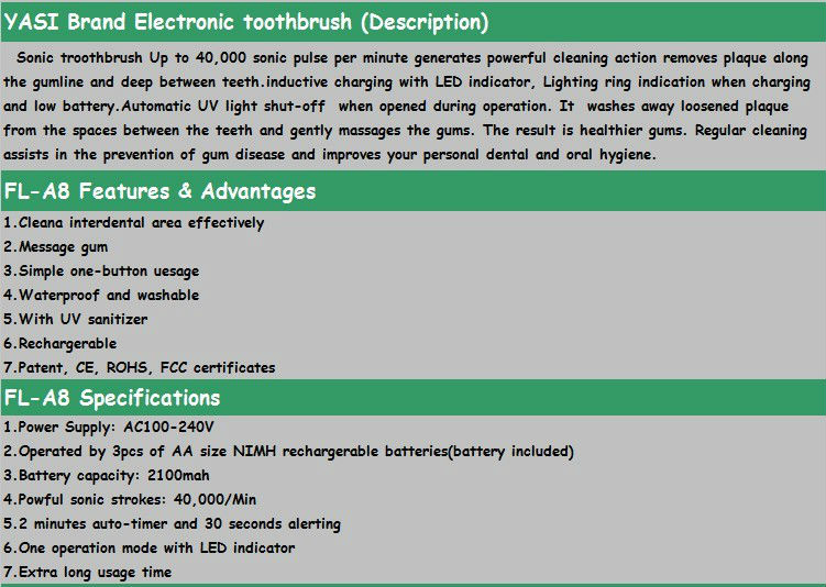 2014年yasifl-a8で音波歯ブラシベースuv歯ブラシ消毒問屋・仕入れ・卸・卸売り