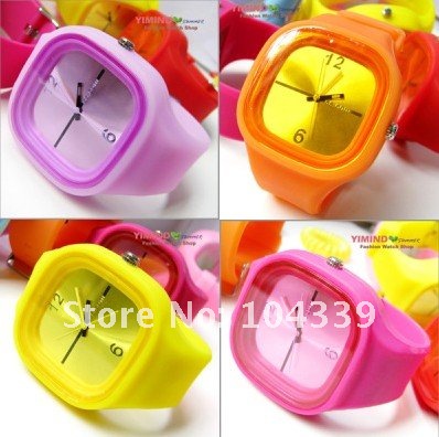 Mulan'S FREE SHIPPING Top Selling 5 Types Jelly Silicone Watch 100pcs/lot Free Shipping