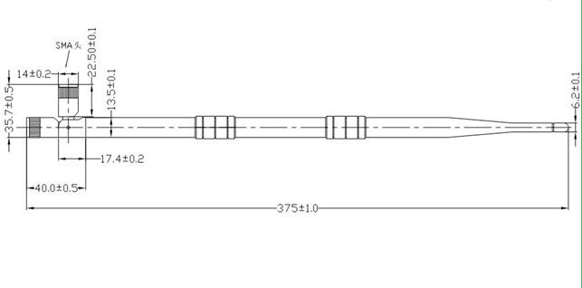 ラバーアンテナrp-sma5.8g9dbi/tncコネクタ37.5センチメートル着丈white/黒仕入れ・メーカー・工場