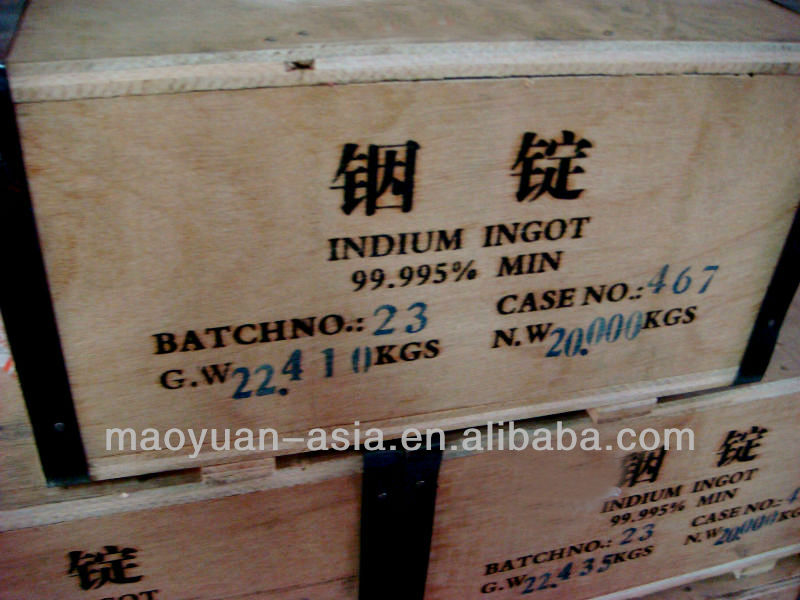 ピュア　インジウムインゴットの金属99.99％99.995％99.999％中国メーカー製問屋・仕入れ・卸・卸売り