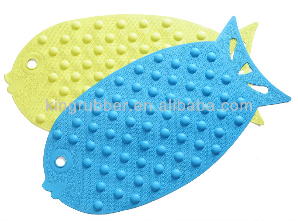 Non Slip Green Fish Kids Rubber Bathtub Mat Buy Kids Rubber Bathtub