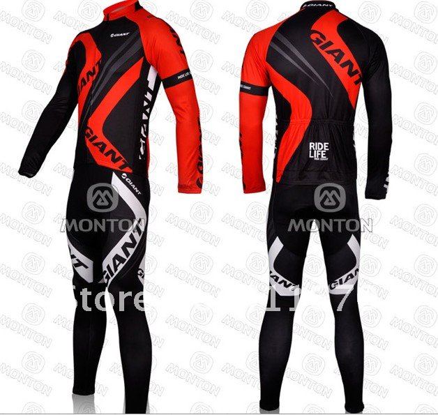 Free shipping!new 2012 Giant red team long sleeve bicycle jersey and pants set/cycling jersey/bike wear/cycle clothes Free shipping!new 2012 Giant red team long sleeve bicycle jersey and pants set/cycling jersey/bike wear/cycle clothes