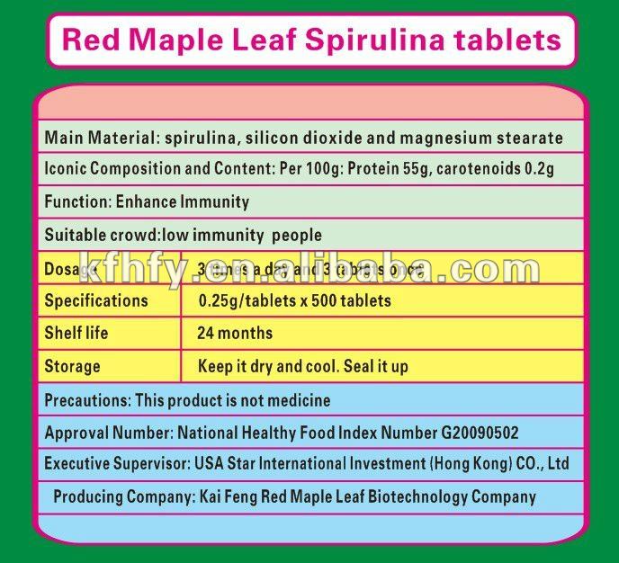 GMP factory Spirulina extracts OEM Spirulina Tablets