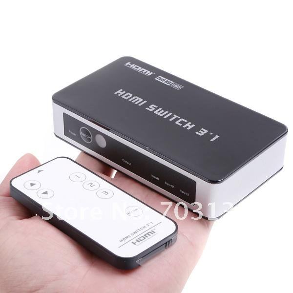 Free shipping NEW Mini Splitter 3 Port 1080P Video HDMI Switch Switcher HDMI Splitter box