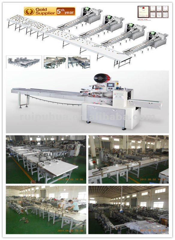 Automatic horizontal flow plastic film wrapping machine for chocolate bars
