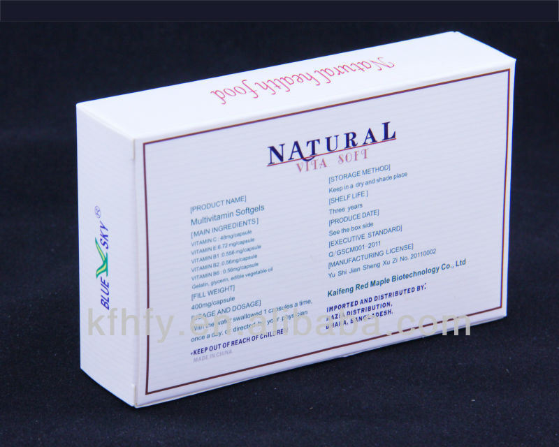 Nutritional supplement Vitamin blister Multivitamins softgel capsules