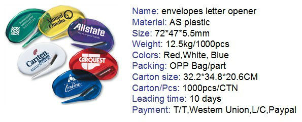 新しい昇進のギフト2013プラスチックレターオープナー問屋・仕入れ・卸・卸売り