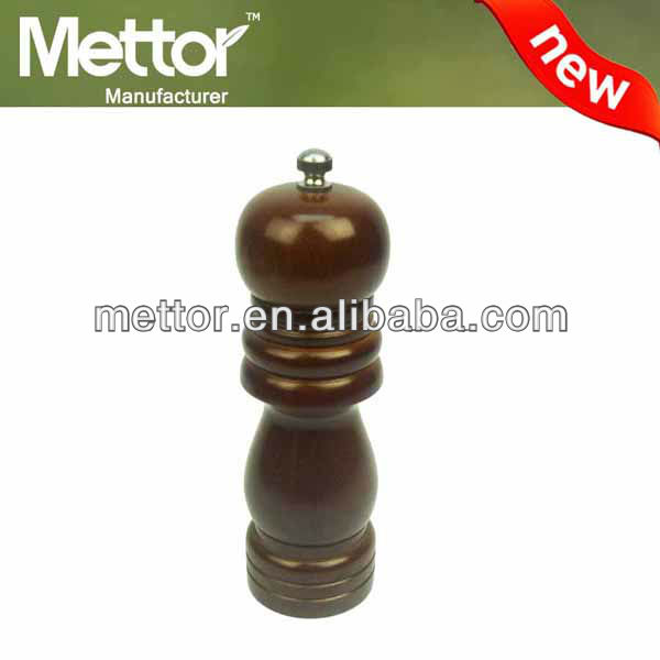 2014 METTOR black rubber wood salt and pepper mill, salt and pepper shaker