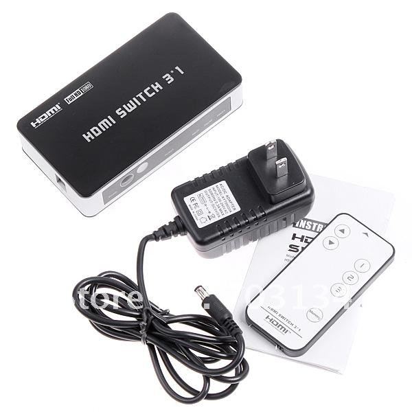 Free shipping NEW Mini Splitter 3 Port 1080P Video HDMI Switch Switcher HDMI Splitter box