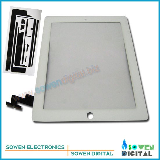 Touch screen for ipad 2 digitizer Touch panel White or Black,OEM digitizer 1set 3M adhesive Free, Free shipping,Best quality