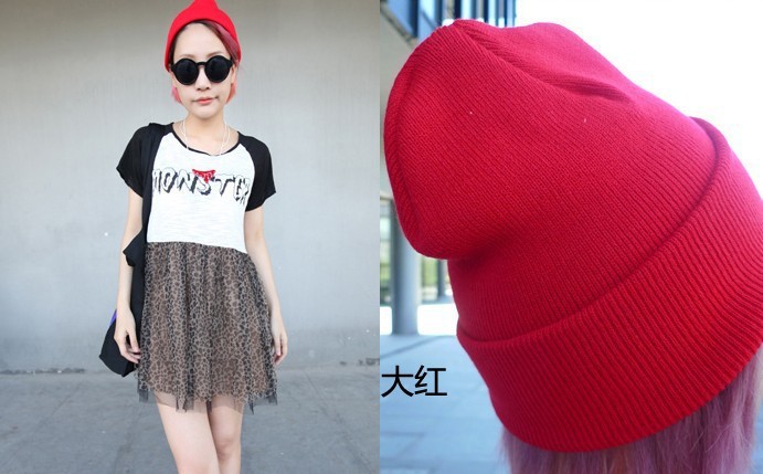 Женская шапка HOT HOT Men and women of fluorescent color line cap hat knitted cap GD hip-hop MaoXianMao set of head cap Женская шапка HOT HOT Men and women of fluorescent color line cap hat knitted cap GD hip-hop MaoXianMao set of head cap