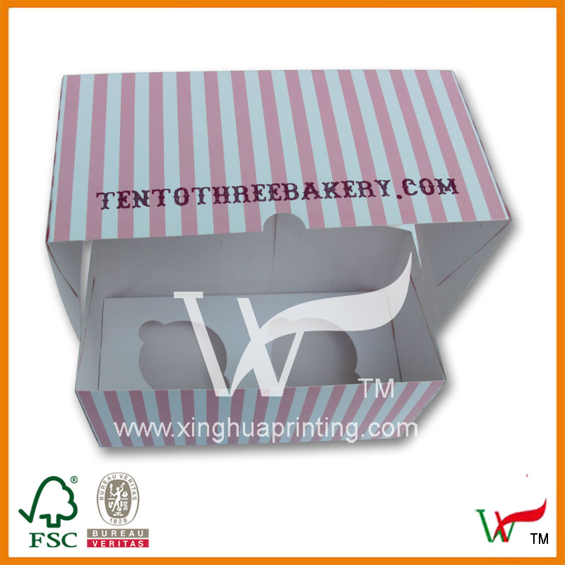 2014 High Quality Cheap custom paper Cupcake Box