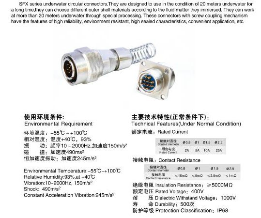 SFXシリーズ水中円コネクター仕入れ・メーカー・工場