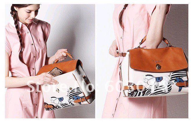 FREE SHIPPING STAR HANDBAG+PU LEATHER WOMAN MESSENGER BAG+WOMAN TOTE+SINGLE SHOULDER BAG+HORSE LOGO HANDBAG+HIGH QUALITY BAG1070