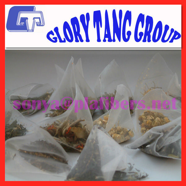 2013 new design empty tea bag, biodegradable pla pyramid teabag