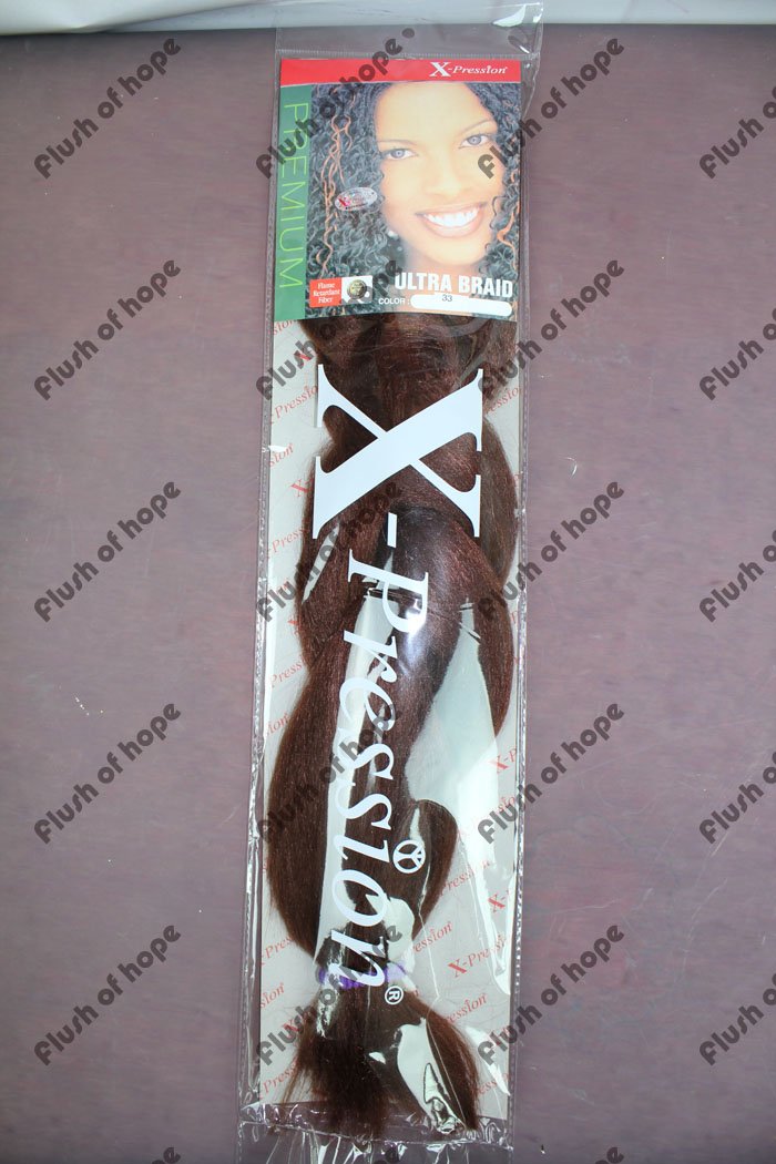 Free Shipping X-pression ULTRA BRAID High Temperature Fiber Synthetic Hair Extension Braid Fringe Hair Braid 52inch 120gram