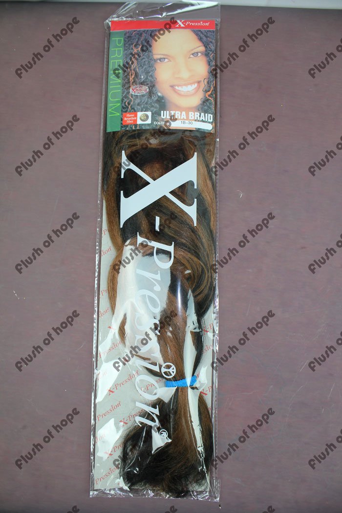 Free Shipping X-pression ULTRA BRAID High Temperature Fiber Synthetic Hair Extension Braid Fringe Hair Braid 52inch 120gram