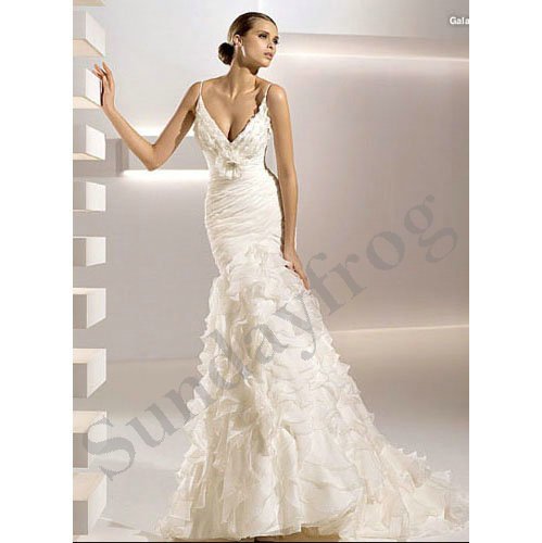 Wedding dresses with a plunging neckline