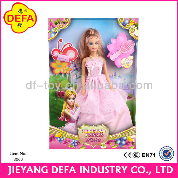 11.5 inch plastic beautiful princess dress up game doll