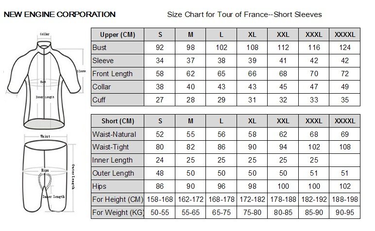 Bike Shorts Size Chart