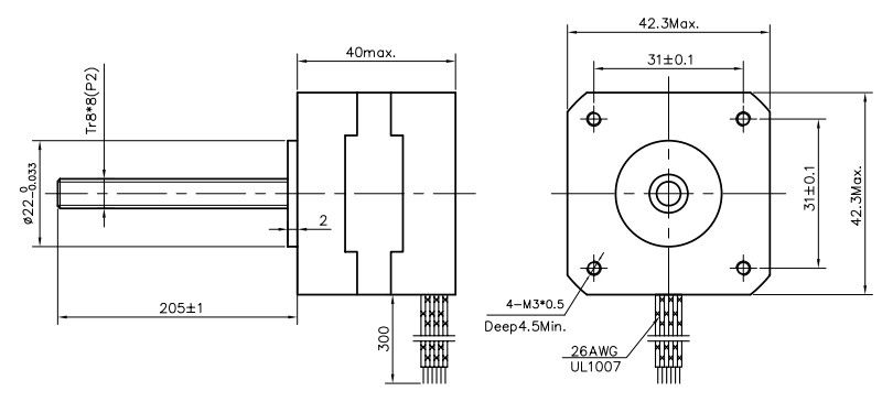 3dプリンタリニアステッピングモータ、 nema17、 リードスクリューtr8x8mm( p2)問屋・仕入れ・卸・卸売り