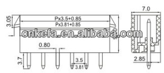 180度ピンヘッダコネクタプラグの端子台のためのrohs指令ulceで電線対基板接続し300v10aスロットロック付きコネクター仕入れ・メーカー・工場