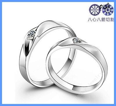 for women 925 silver cheap mens and women wedding rings with crystal cubic