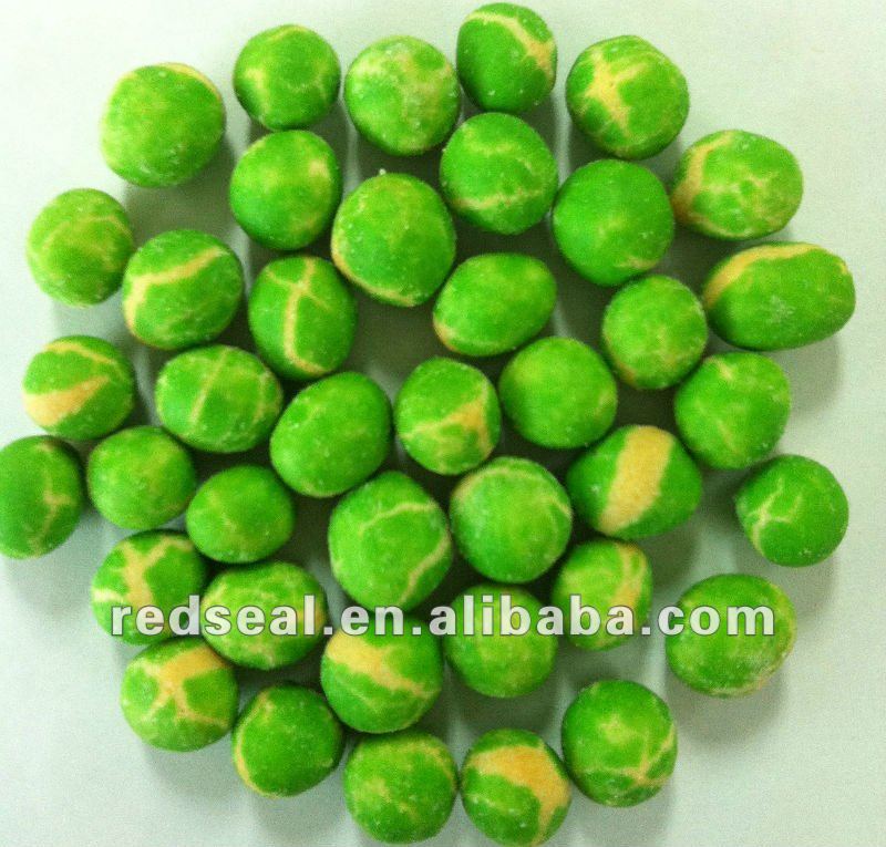 Kosher wasabi flavor coated green peas