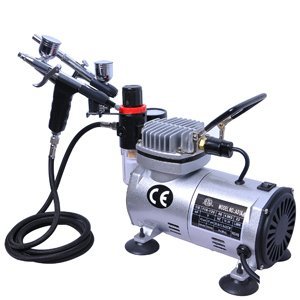 2 DUAL ACTION AIRBRUSH TATTOO NAIL CAKE COMPRESSOR KIT #1590 2 DUAL ACTION AIRBRUSH TATTOO NAIL CAKE COMPRESSOR KIT #1590