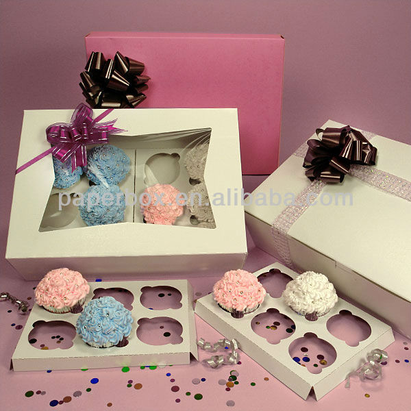 printed cupcake box with paper insert