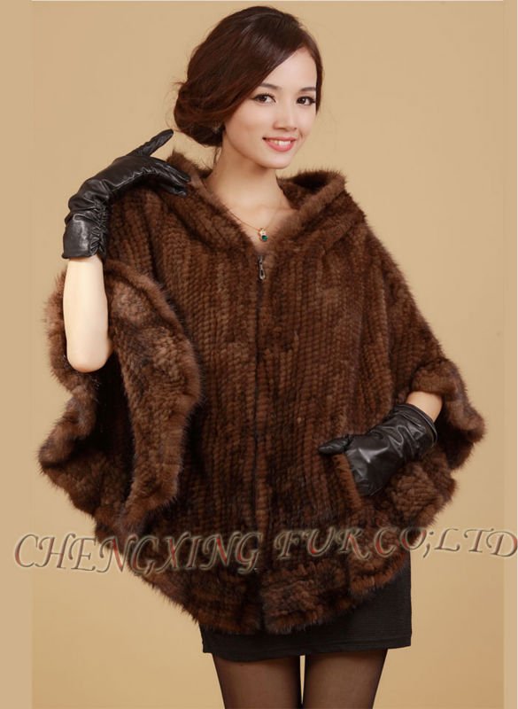 CX-B-M-06C手はミンクの毛皮の女性Hoodieを編んだ問屋・仕入れ・卸・卸売り