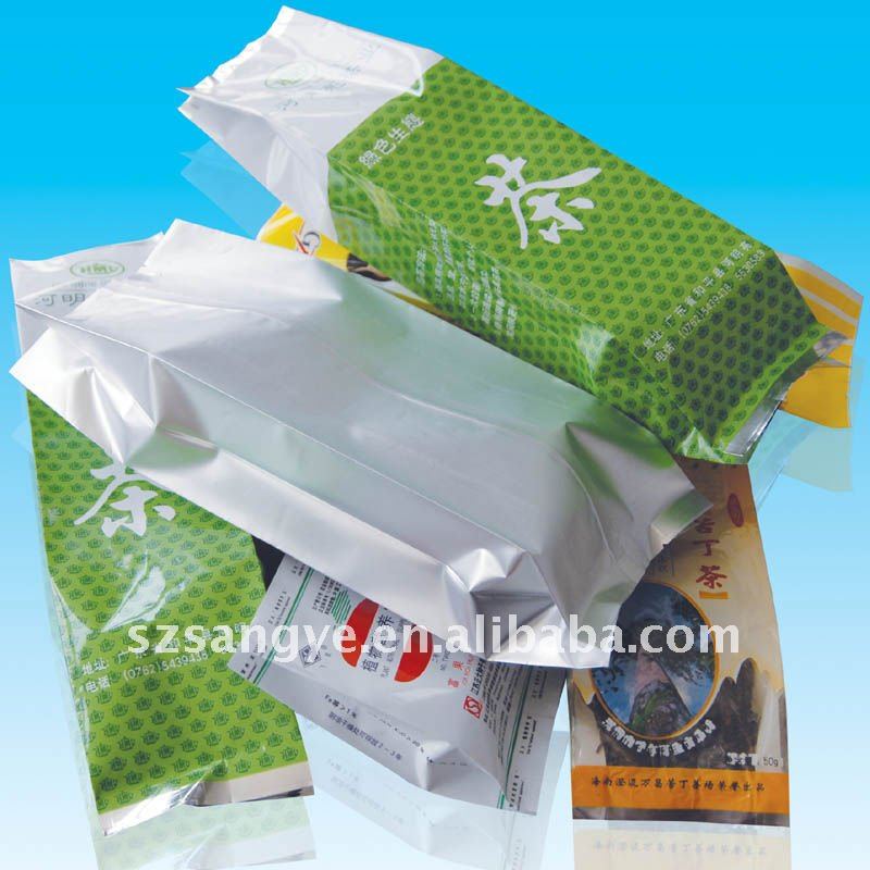 Back seal with side gusset aluminum foil tea bag