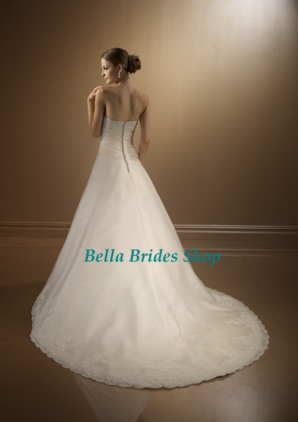 2011 Beautiful Best Price Strapless Victorian Lace Wedding Gown