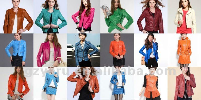 Resultado de imagen para CHAMARRA DE CUERO DE COLORES EN MUJER