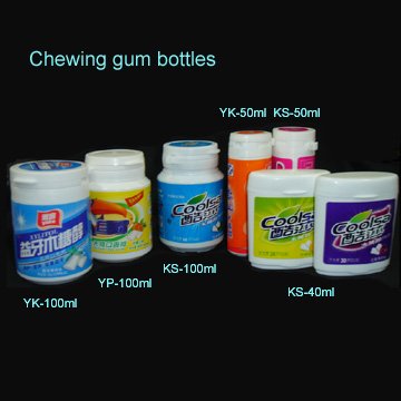plastic chewing gum bottle40ml-200ml with tear off cap(plastic capsule jars,plastic vitamin container)