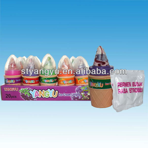 Ice cream lollipop with sour powder