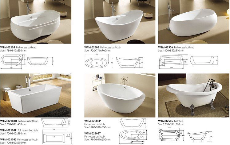 classic acrylic bathtub wtm-02501 products, 