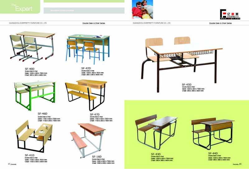 ダブルスクールデスクとベンチ、 学校の教室の家具問屋・仕入れ・卸・卸売り