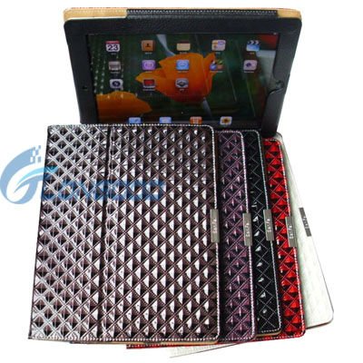 360度のiPad 2のための回転革ダイヤモンド様式の革箱カバー仕入れ・メーカー・工場