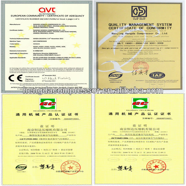 champagne or cava Hengda compressor 105CFM 580PSI 30HP 2014 CHINAPLAS