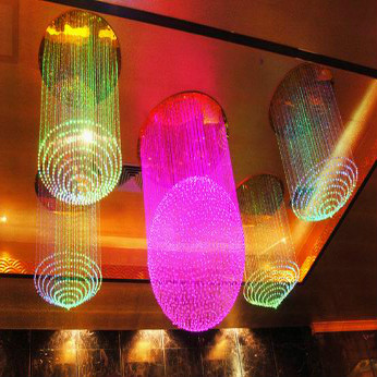 プラスチック繊維optial光ファイバーシャンデリアを導いた光ファイバの光の装飾クリスタルボール付pmma問屋・仕入れ・卸・卸売り