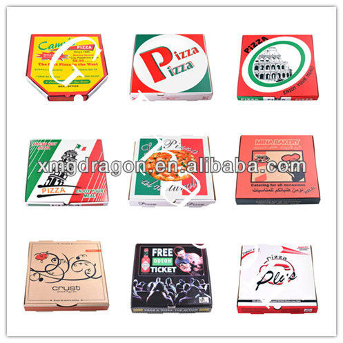 Customized Logo 1-4colors printed 7-25" E-flute/B-flute pizza box