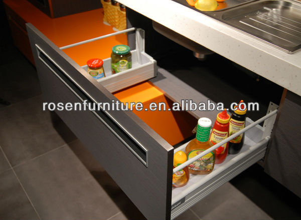 Dark chocolate melamine kitchen cabinet