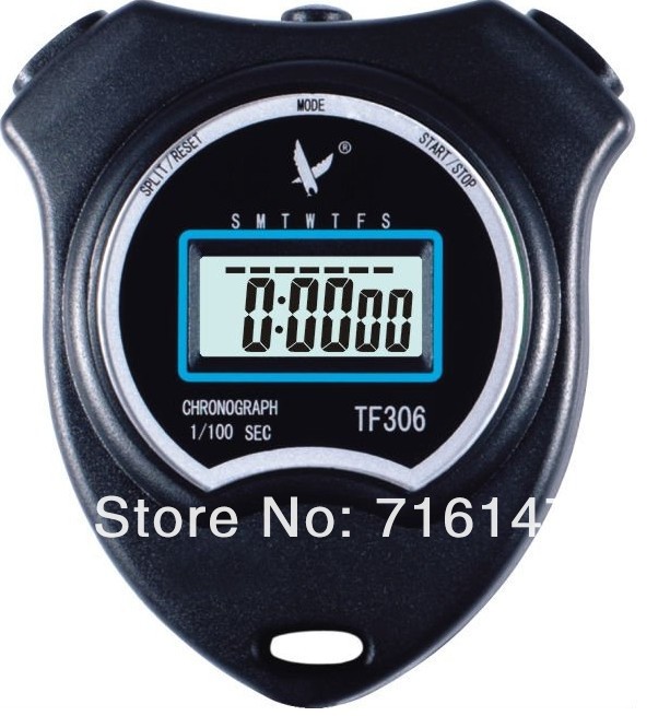 JS-9001 /10 Lap Memory/ Water Resistant Professional Stopwatch Big LCD Panel 