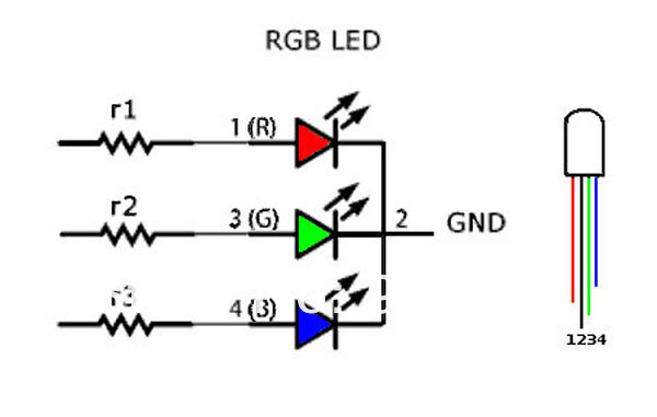 Схема подключения rgb светодиода