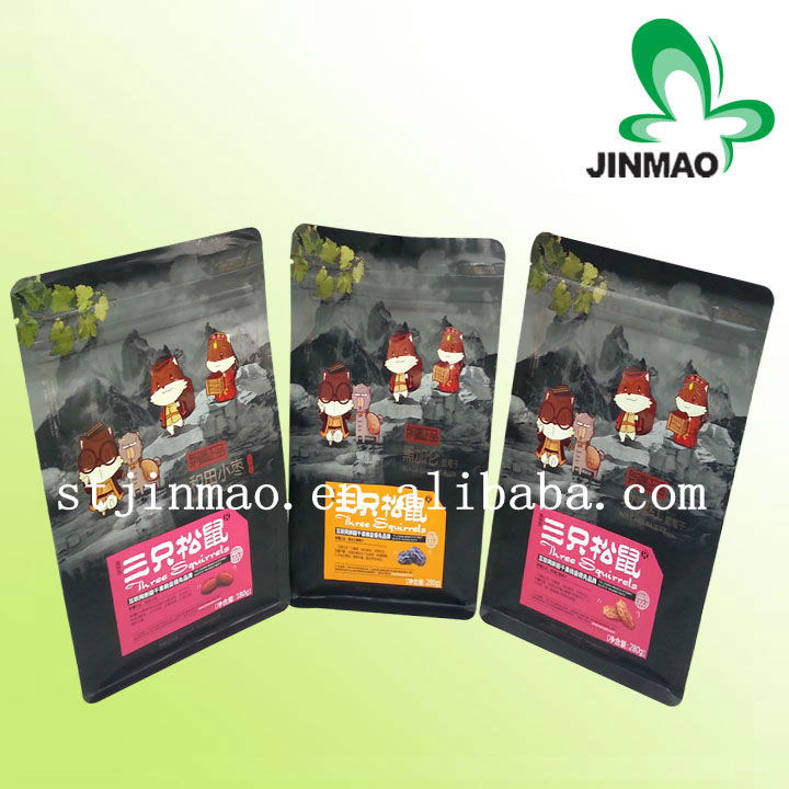 High quality and custom printed cartoon eight side seal stand up zipper bag